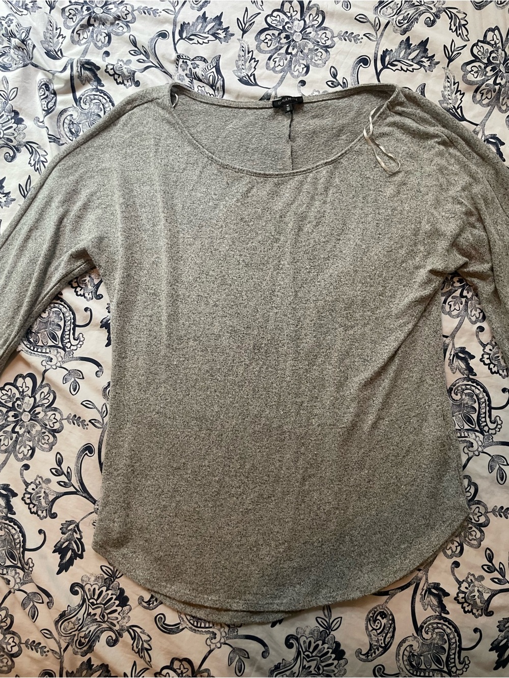 Dynamite Light Heather Gray Long Sleeve Sweater